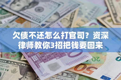 武汉欠债不还怎么打官司？资深律师教你3招把钱要回来