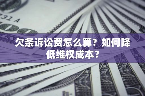 武汉欠条诉讼费怎么算？如何降低维权成本？